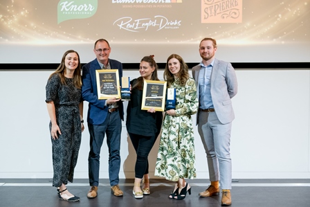 (l-r): Vicky Manning, finance manager at Brakspear; Simon Stanbrook, general manager at The Frogmill; Jaci Fletcher, Honeycomb Houses marketing manager; Sophie Johnson, senior operations manager at Honeycomb Houses and Jordon Holtom, chef at Honeycomb Houses